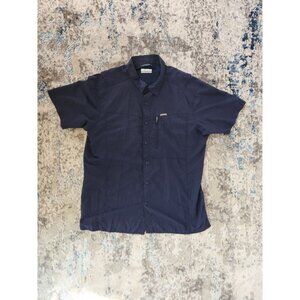 Columbia Men's Size Large Navy Fishing Short Sleeve Performance Shirt‎